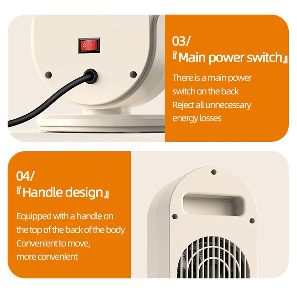 1200W Portable Electric Fan Heater | Desktop Room Heater 220V