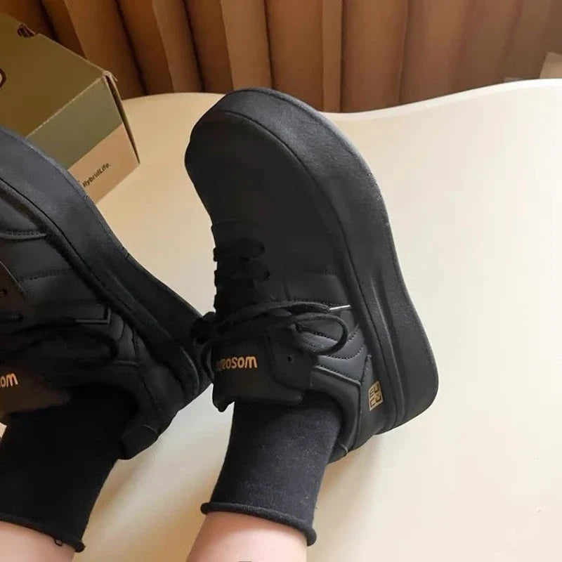 YEAE Women's Chunky Platform Lace-Up Casual Sneakers