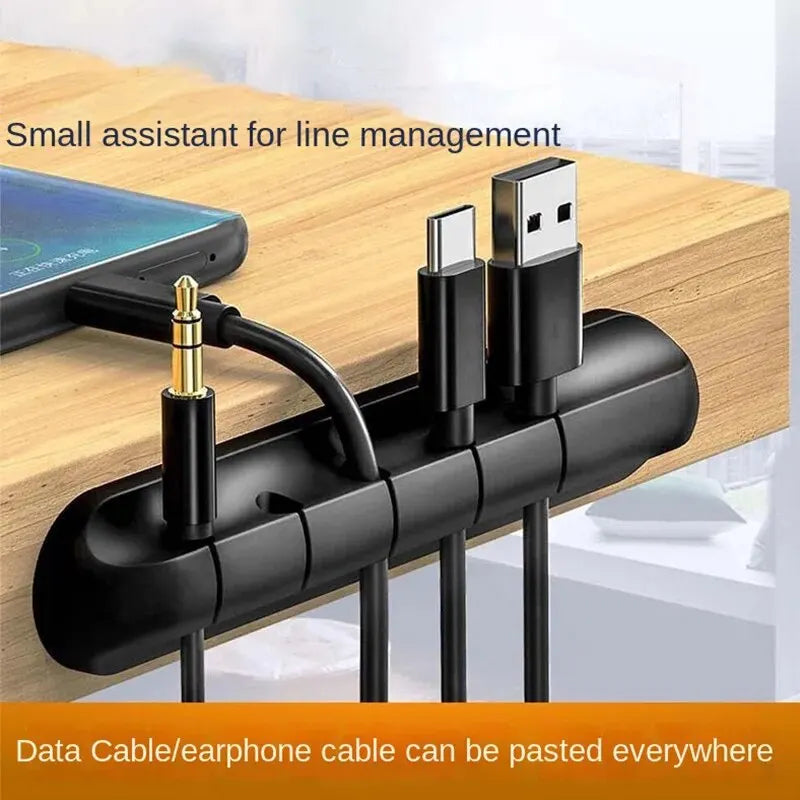 Silicone Desktop Cable Organizer – Self-Adhesive, 5 or 7 Holes