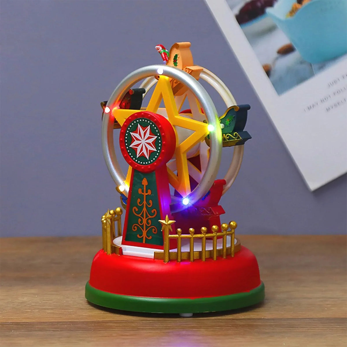 Glowing LED Music Carousel Ferris Wheel Christmas Decoration