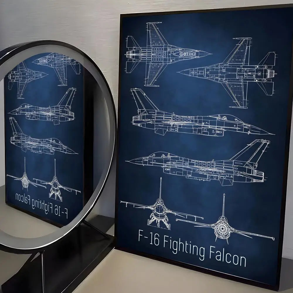 F-16 F-22 F-35 Fighter Jet Wall Poster Sticker | HD Art Decor