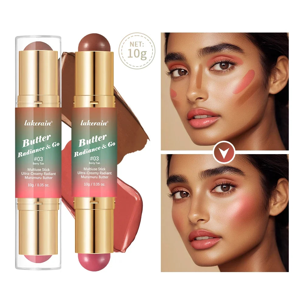 Lakerain Dual-End Bronzer & Blush Stick – 4 Shades | Multiuse