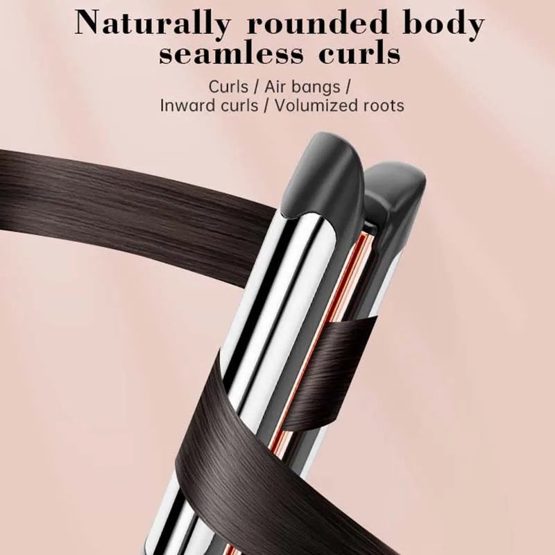 2-in-1 Vibrating Ceramic Hair Straightener & Curler Flat Iron
