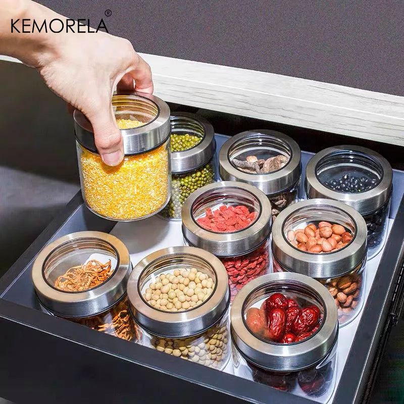 KEMORELA Glass Airtight Storage Jar – Coffee, Cereal & Snacks