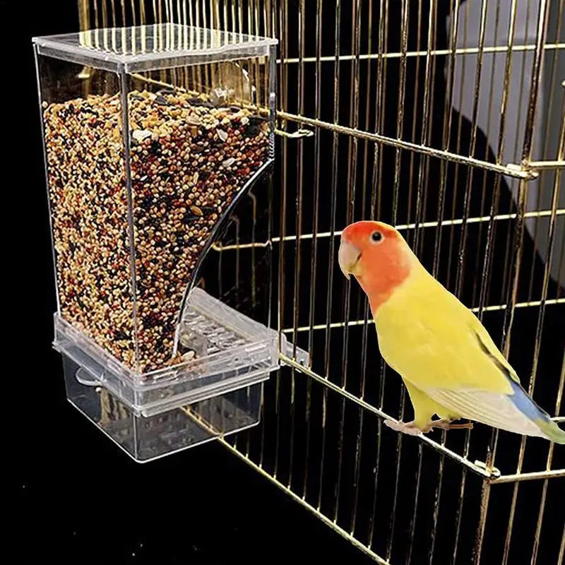 Automatic Parrot Feeder Drinker No Messy Bird Feeders Acrylic Seed