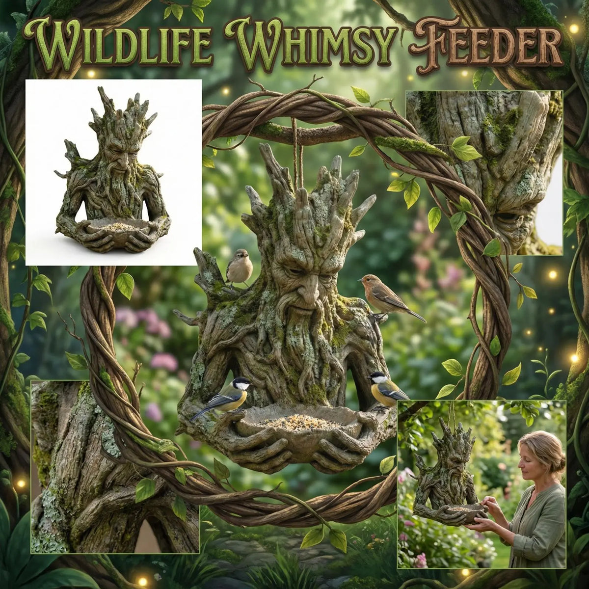 Resin Tree Man Bird Feeder – Whimsical Garden Sculpture