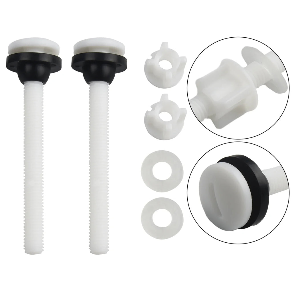 Toilet Seat Hinge Replacement Bolts – 2-Pack Plastic & Rubber