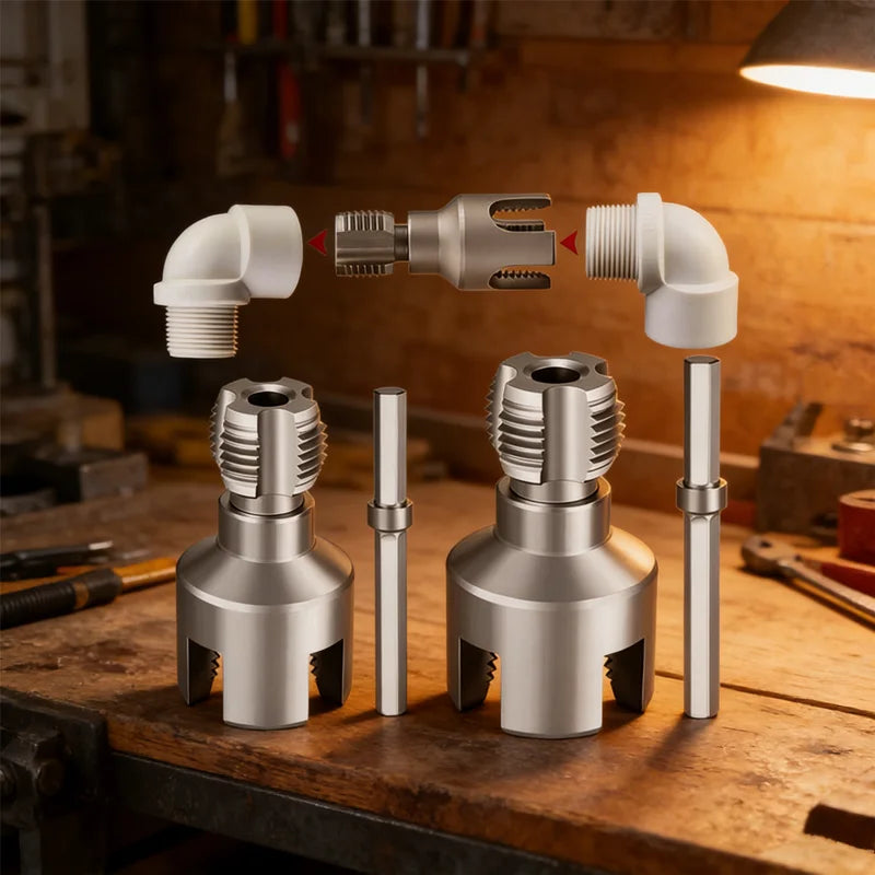PVC Pipe Threader Kit – Internal & External Thread, Drill-Powered