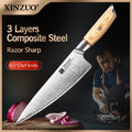 XINZUO 8.5" Japanese Chef Knife – 10Cr15CoMoV Steel Pakkawood