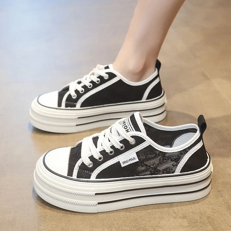 UXST Women's Platform Canvas Sneakers – Breathable Summer Shoes