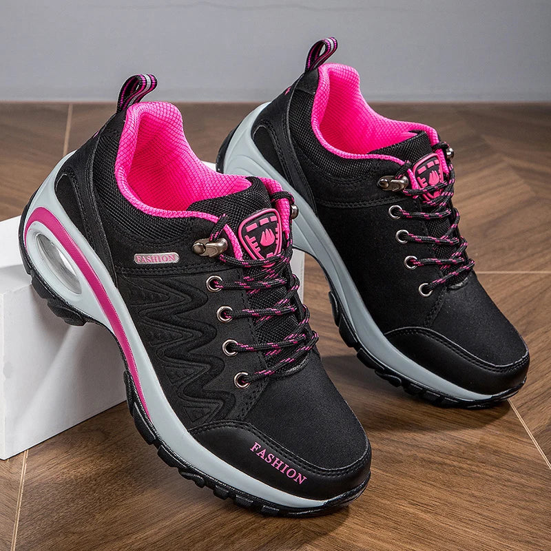 Women's Platform Hiking Sneakers – Non-Slip Low Top Sport Shoes