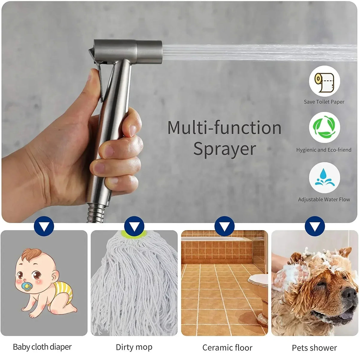 Handheld Bidet Sprayer Set – Stainless Steel Toilet Sprayer Kit
