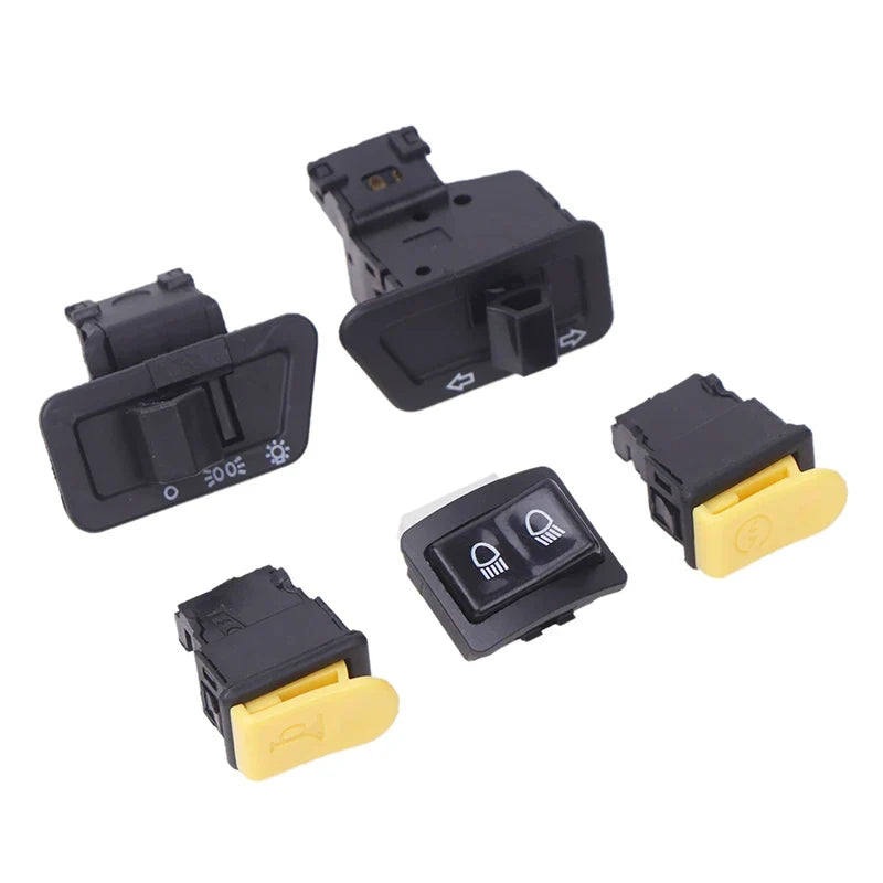 5-Piece Motorcycle Button Switch Set – Horn, Dimmer & Signals
