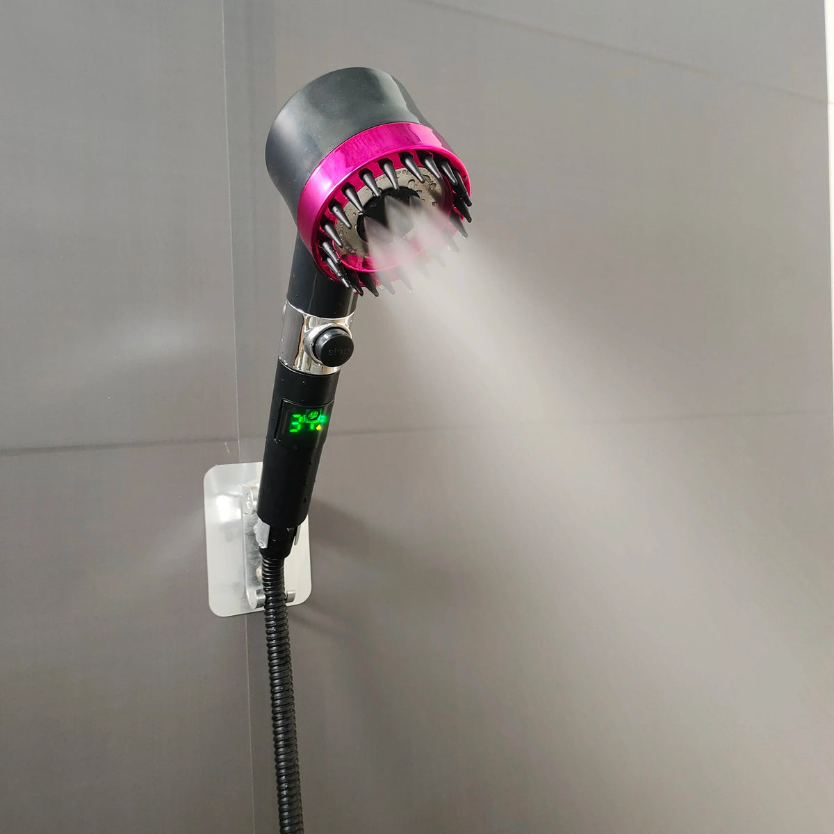3-Mode High Pressure Handheld Shower Head with Temp Display