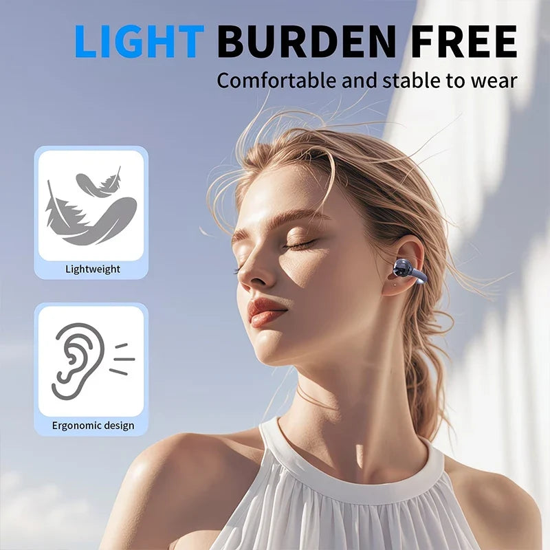 B50 OWS Bluetooth Ear Clip Earbuds with LED Display