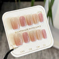 Aurora Press On Nails Gradient Pink Square Fake Nails 10pcs