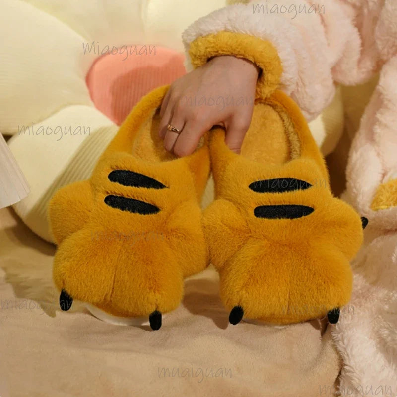 Cartoon Fluffy Plush Slippers – Soft Anti-Slip Indoor Shoes