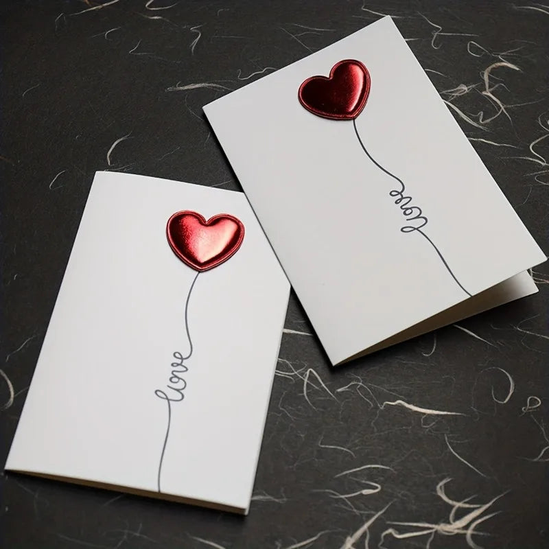 5-Pack Minimalist Blank Love Cards – Anniversary & Valentine's