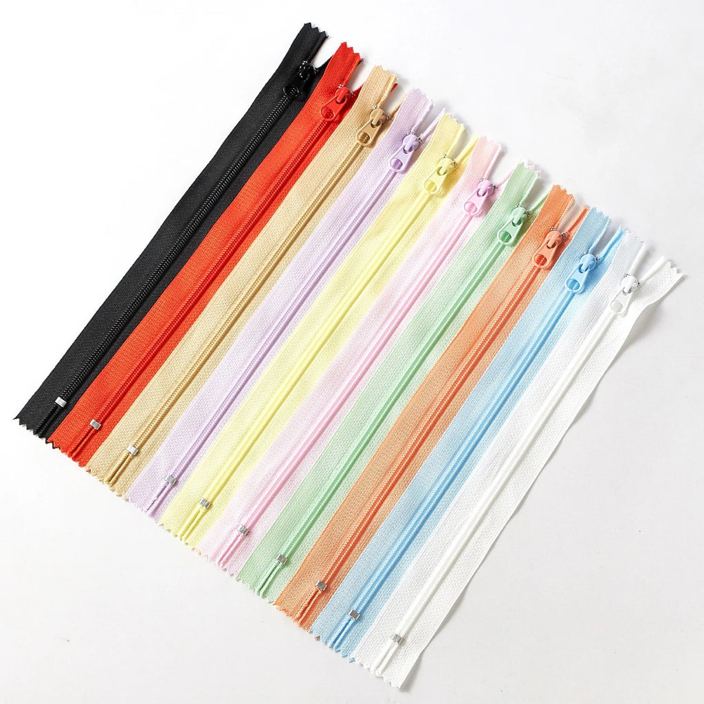 10-Pack Nylon Coil Zippers 20cm Multicolor – Sewing & Crafts
