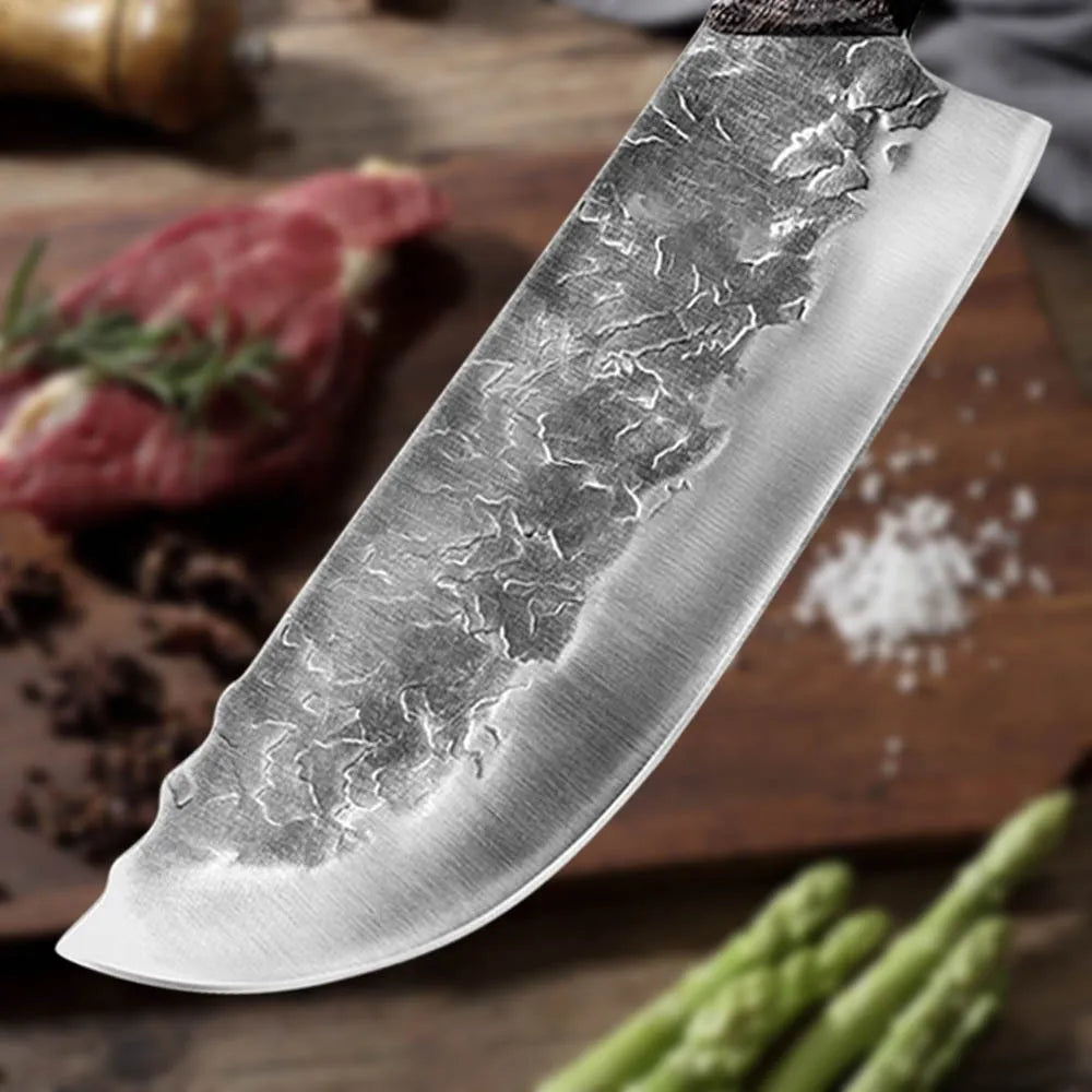 8-Inch Handmade Forged Chinese Chef Cleaver | 5Cr15 Steel