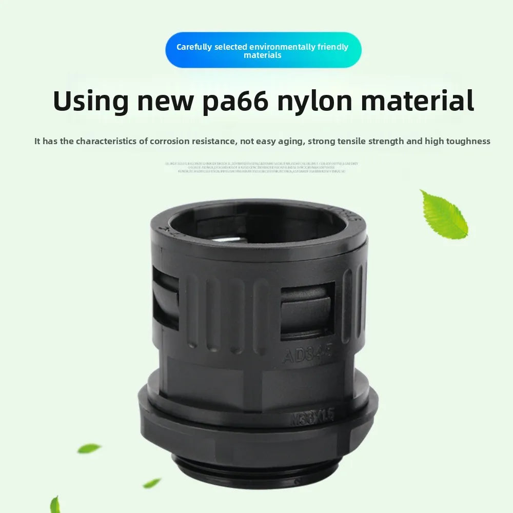 10-Pack Nylon Corrugated Tube Connectors | Conduit Glands AD13–AD34