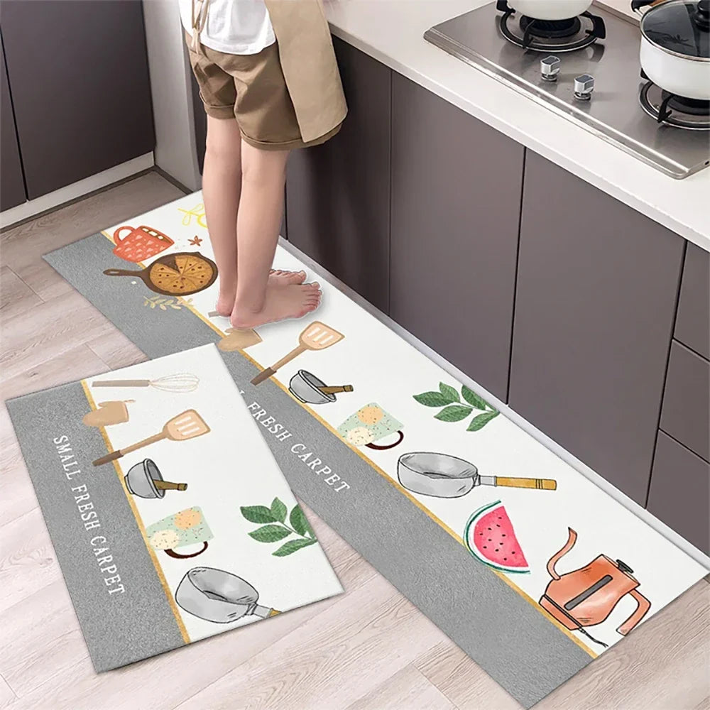 40x120cm Absorbent Velvet Bath Rug Non Slip Long Kitchen Mat Crystal