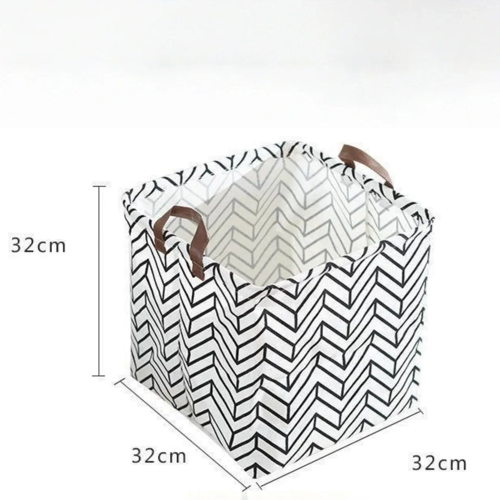 Foldable Cotton Linen Laundry Basket & Storage Organizer Bin