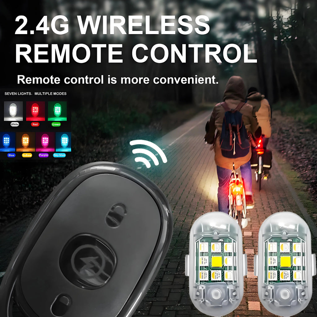 7-Color LED Strobe Warning Light – Wireless Remote, USB Rechargeable