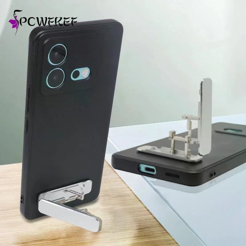Mini Foldable Aluminum Phone Stand | Adjustable Desk Mount