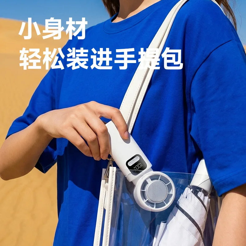 Semiconductor Turbo Handheld Neck Fan – USB Portable Cooling Fan