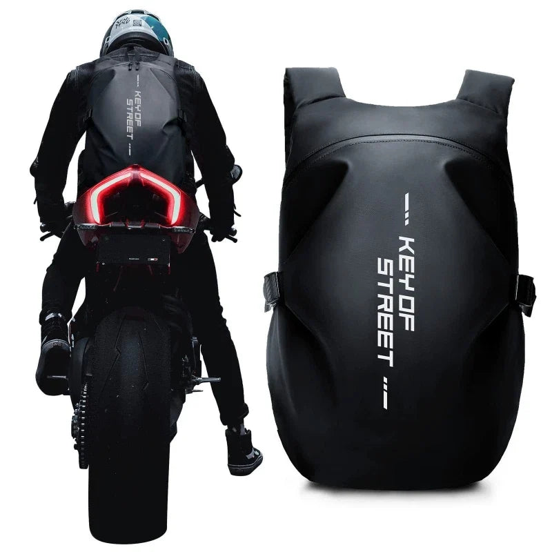 Waterproof Motorcycle Backpack | Helmet Storage, Reflective Strip