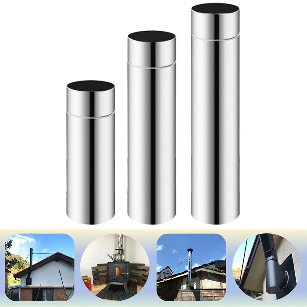 Stainless Steel Chimney Straight Exhaust Pipe Stove Boiler Flue Liner