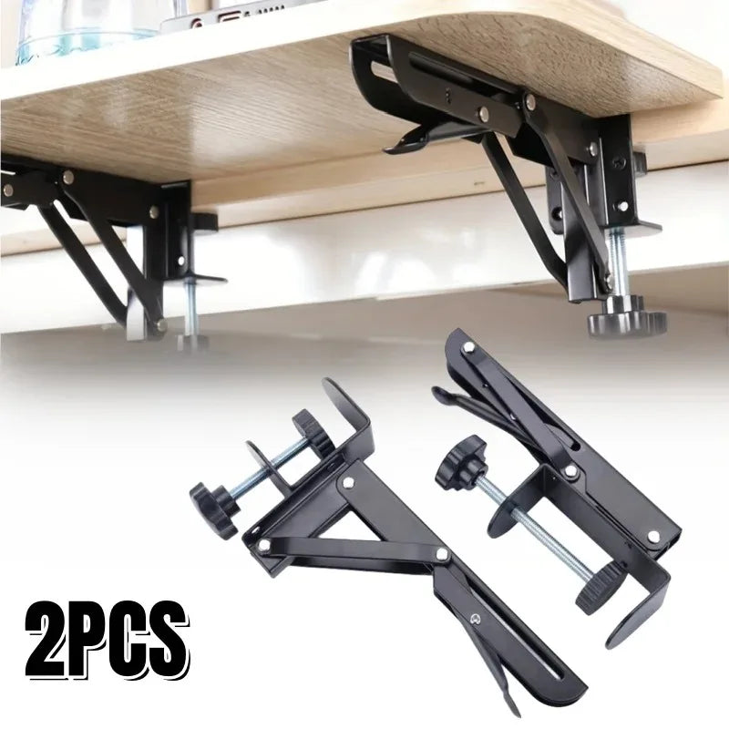 2-Pack Folding Triangle Desk Extension Brackets – Heavy Duty