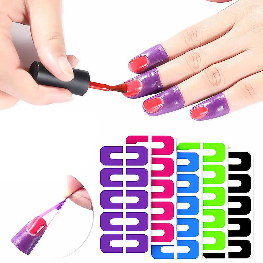 U-Shape Nail Polish Barrier Stickers | Spill-Proof Gel Stencils