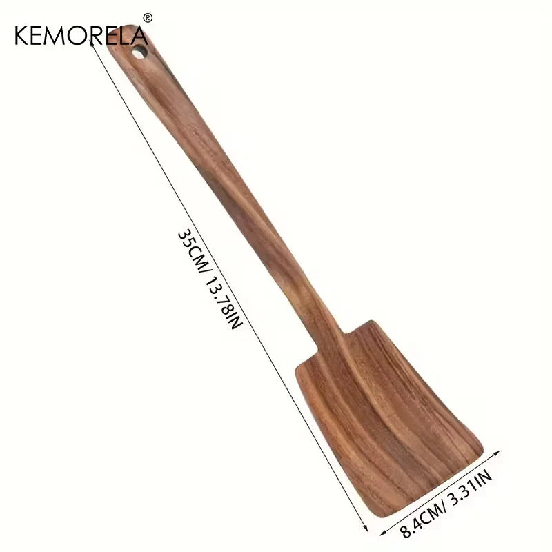 Acacia Wood Spatula for Non-Stick Pans | KEMORELA 1-2 Piece Set