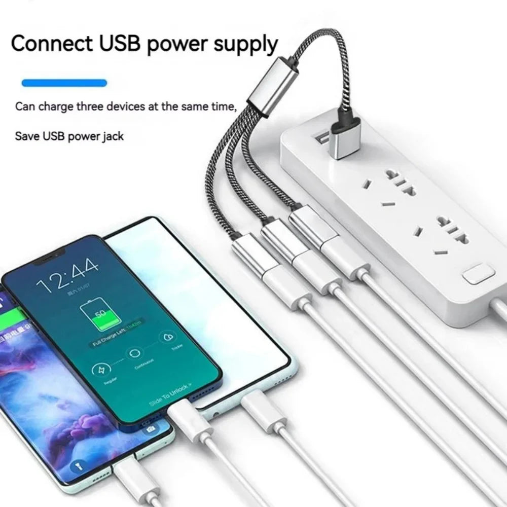 3-in-1 USB-C Hub | OTG Data Transfer & Power Charging Adapter
