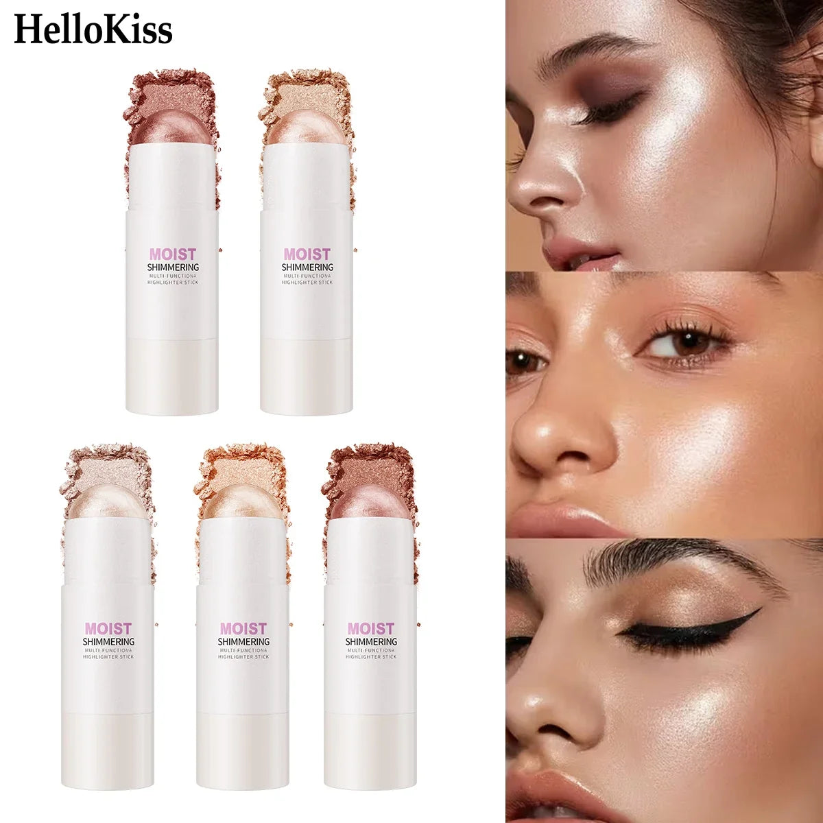 Hello Kiss Glowup Highlighter Stick – Buildable Face Contour