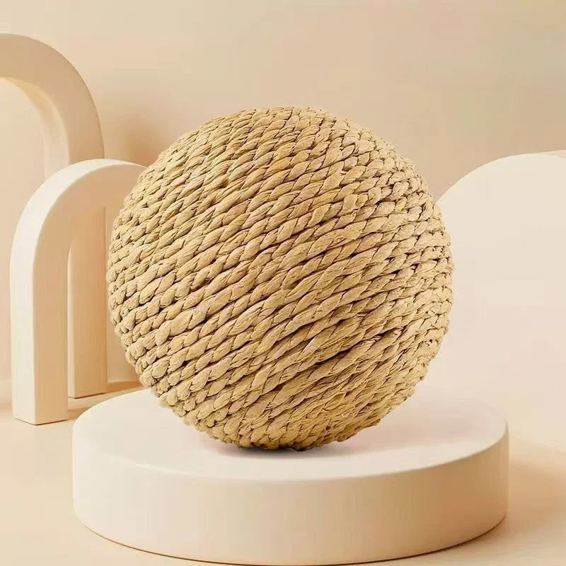 Extra Large Sisal Ball Cat Toy – Chew, Scratch & Teaser Wand
