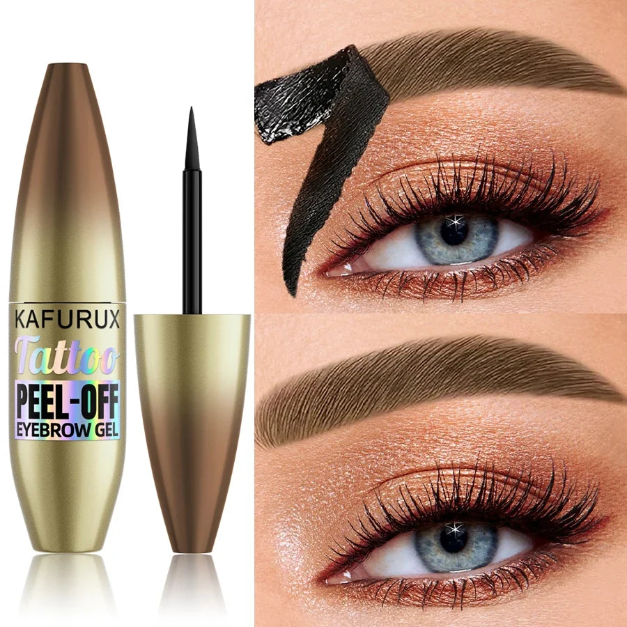 KAFURUX 5-Color Waterproof Peel-Off Eyebrow Tint with Stencils