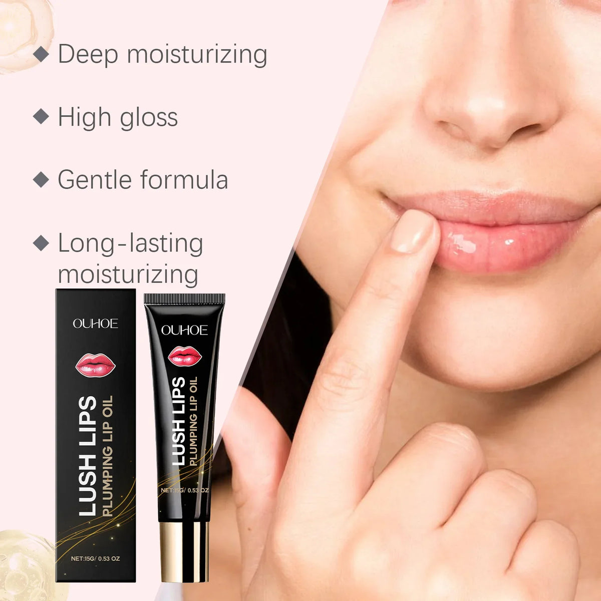 Ouhoe Lip Plumper Oil – Instant Volume & Moisturizing Gloss