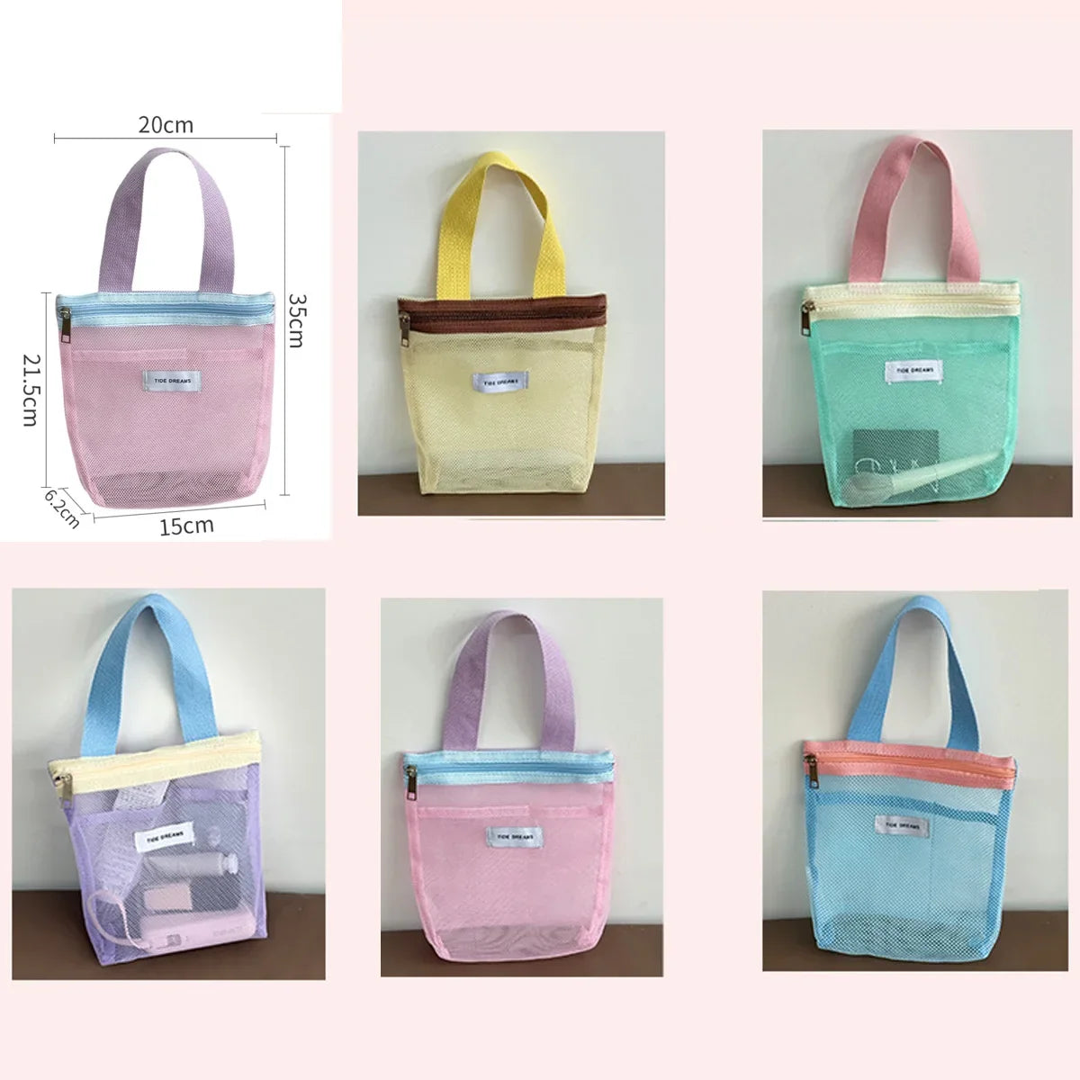 Mesh Makeup Toiletry Storage Bags Handbags Portable Travel Washing