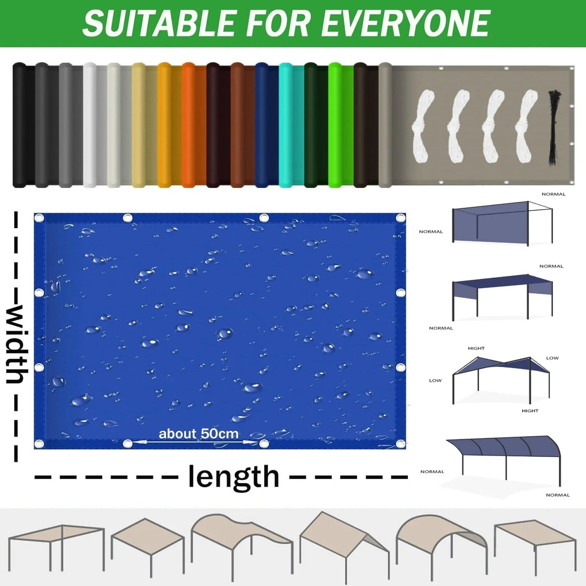 Waterproof Sun Shade Sail UV Block Canopy – Patio & Garden