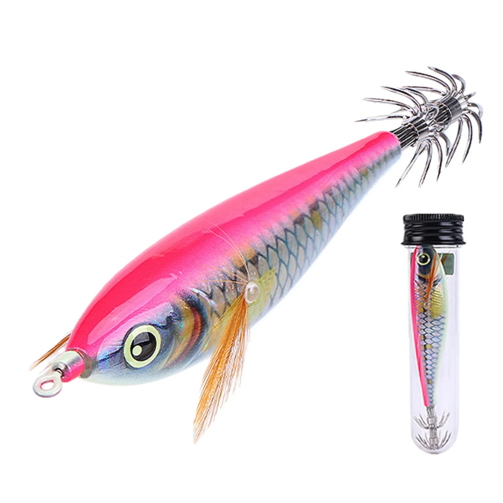 Fishing Squid Jigs Cuttlefish Lures Luminous Shrimp Prawn Sleeve Jig