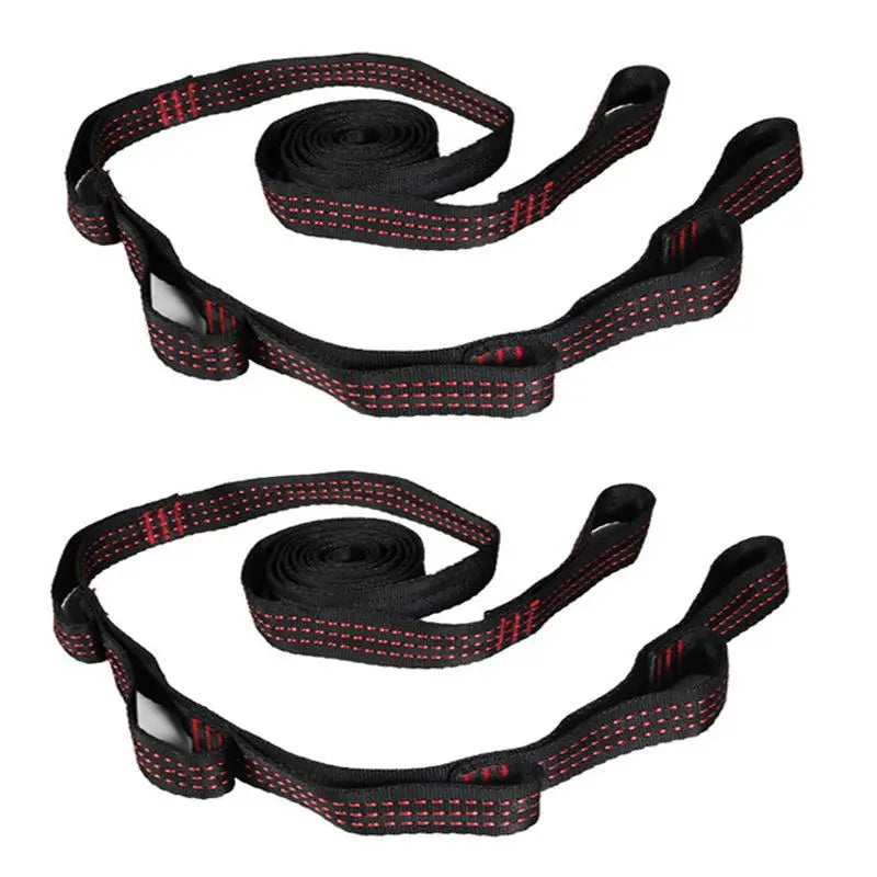 2-Pack Reinforced Hammock Tree Straps – 5-Ring Polyester, 2m