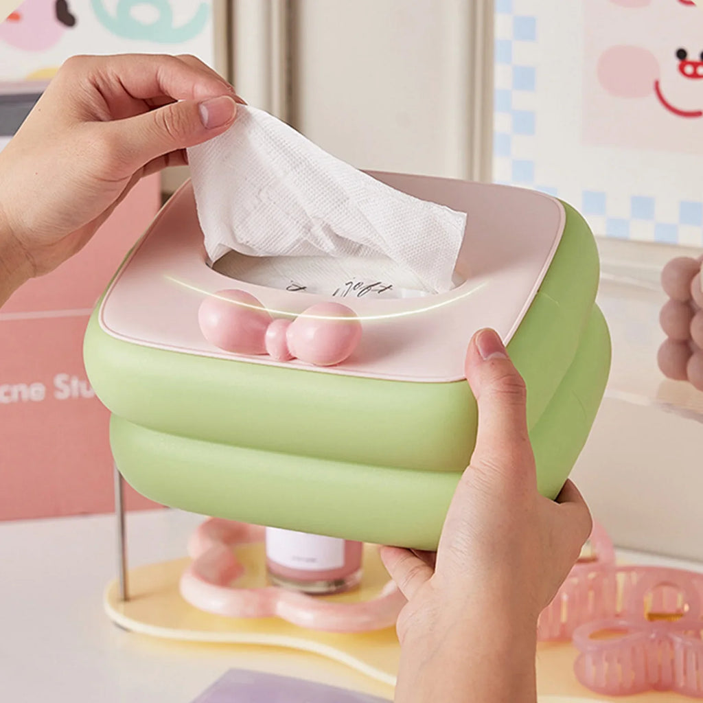 Candy Color Plastic Tissue Box Cover Holder for Desk & Bedroom