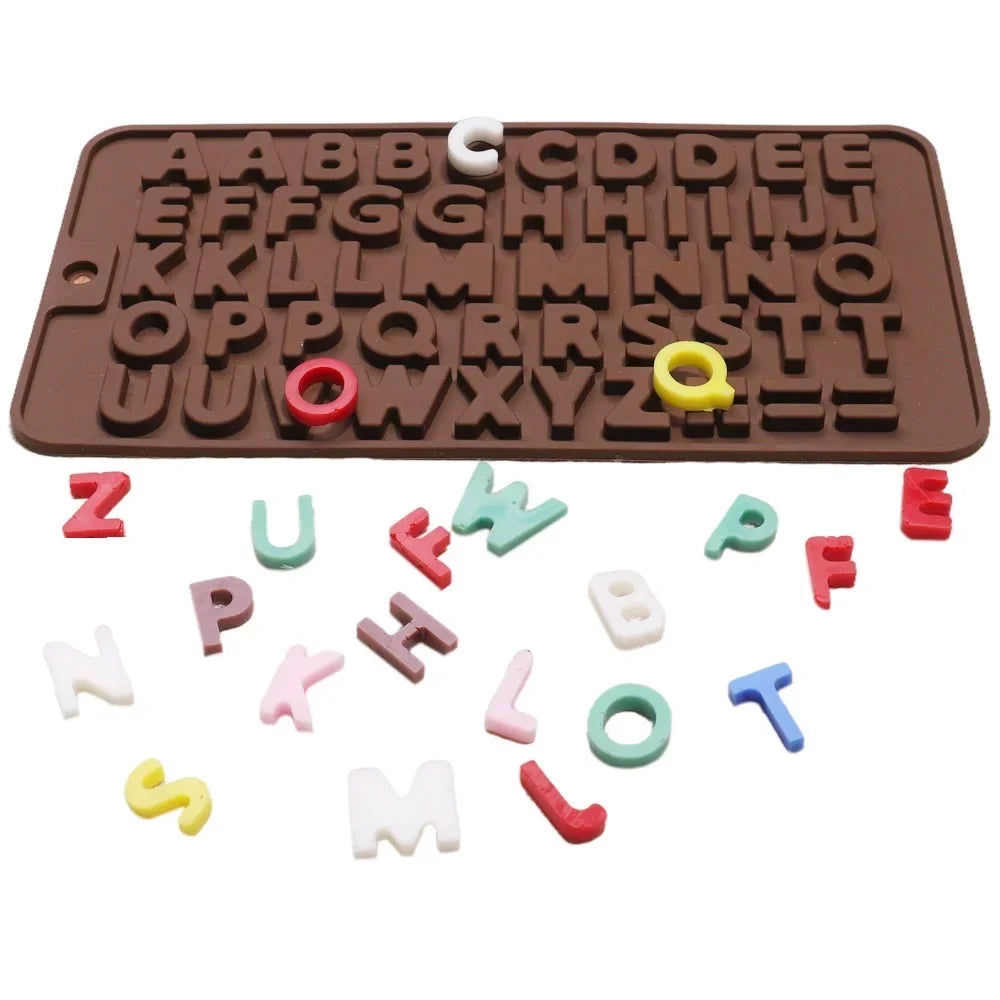 Number & Letter Silicone Baking Mold – Chocolate & Cake