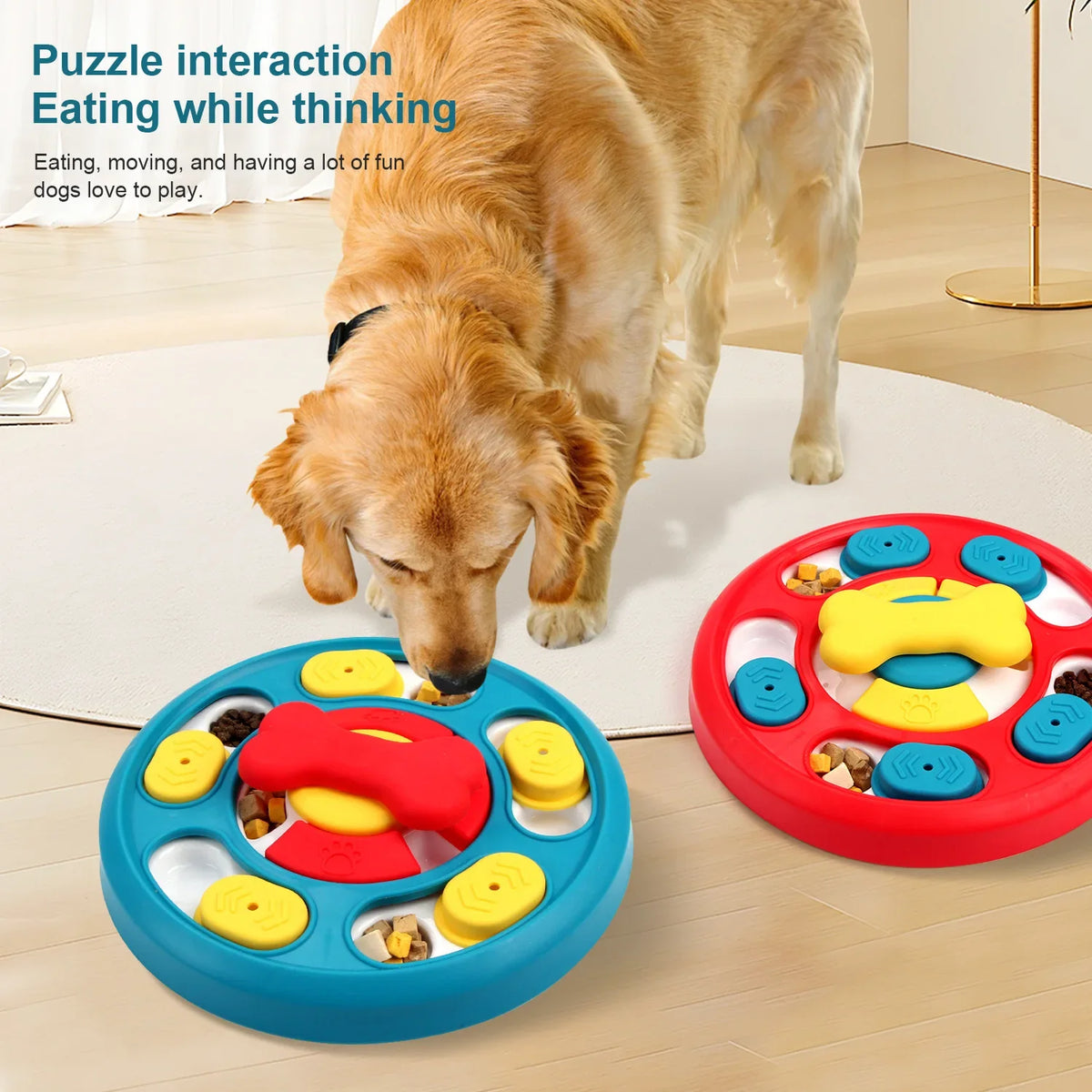 Pet Toy Rotating Feeding Slow Food Bowl Dog Turntable Chewy Training