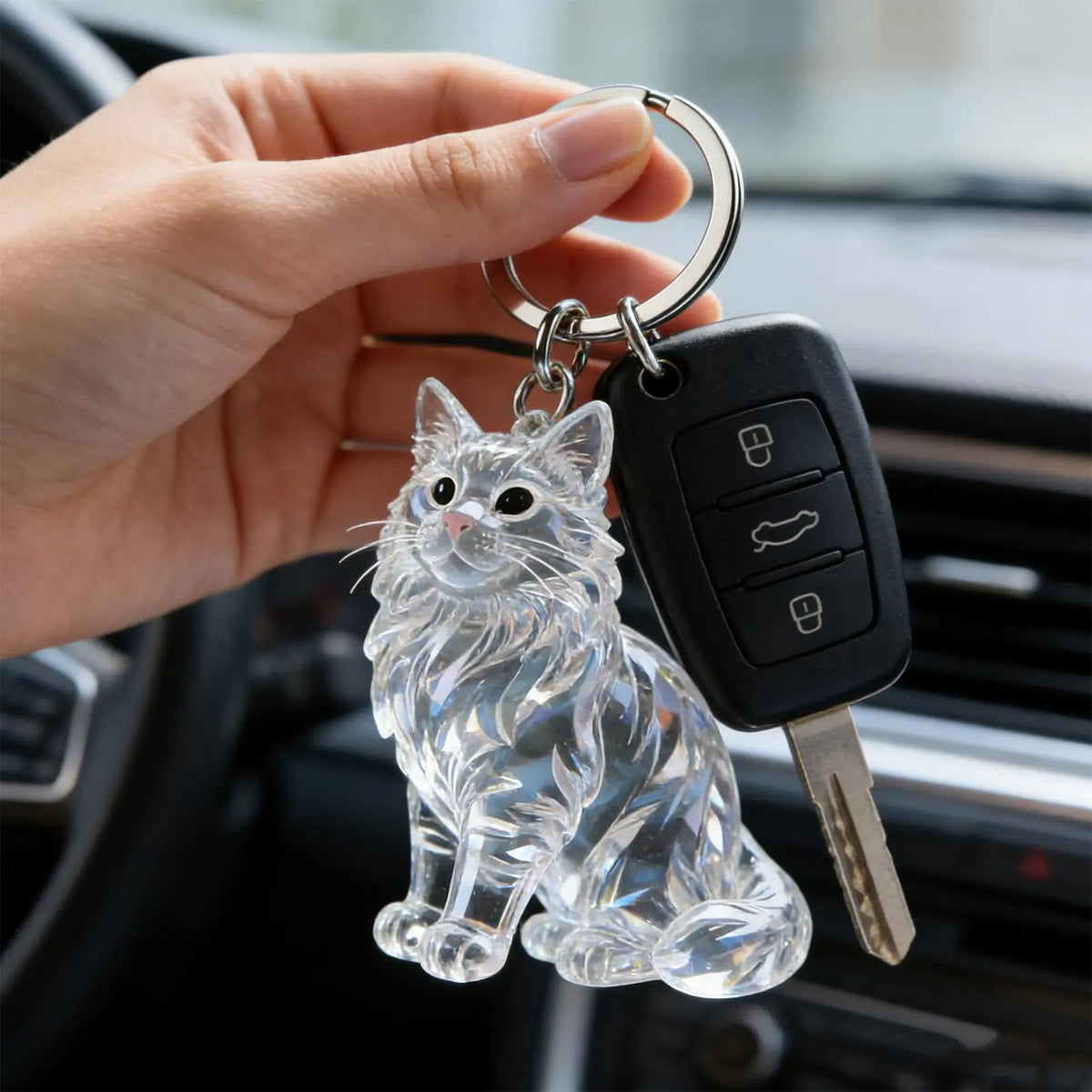 Pet Hair Keepsake Keychain – Cat Hair Collector Pendant