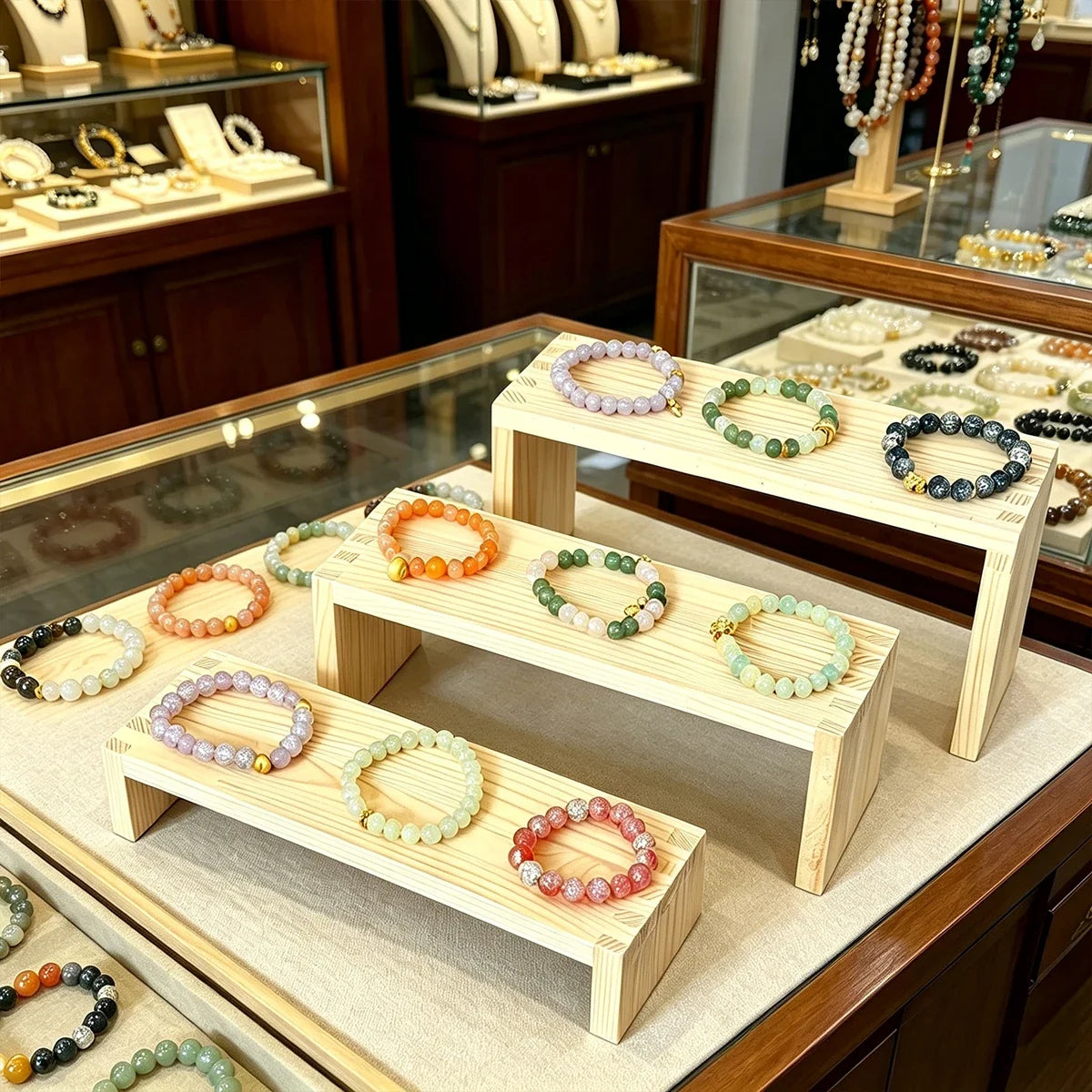 Ladder Wooden Jewelry Display Rack Long Short Bracelet Storage