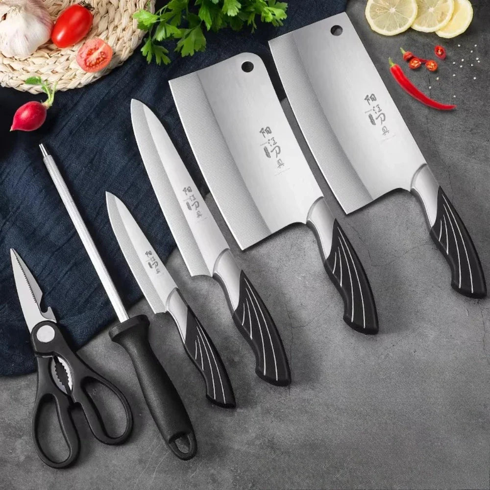 PLYS Kitchen Knife Set 7 & 14 Pc – Stainless Steel + Board